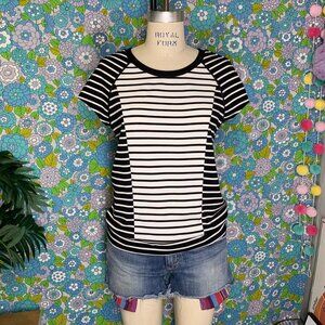 Peter Som Striped Raglan Sweatshirt/Tee  Size:XS